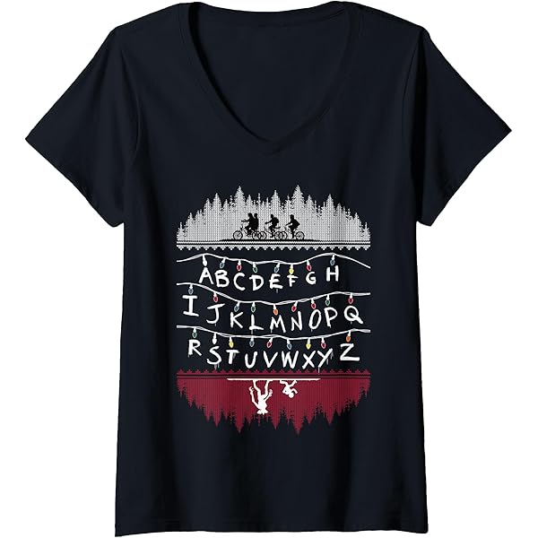 Amazon.com: Netflix Stranger Things Alphabet Lights T-Shirt