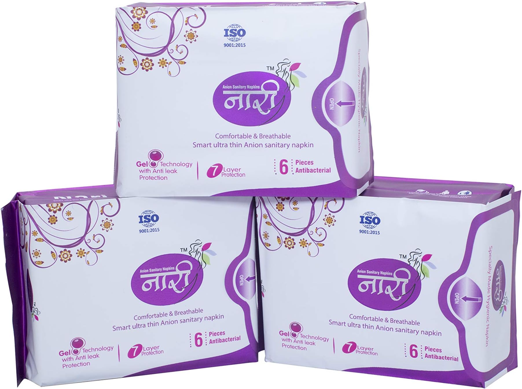 NARI Smart Ultra Thin Anion Sanitary Napkins (Pack of 3)