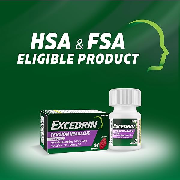 EXCEDRIN TENSION HEADACHE RELIEF CAPLETS, ACETAMINOPHEN 500MG, CAFFEINE 65MG, PAIN RELIEVER, ASPIRIN-FREE, 100 COUNT