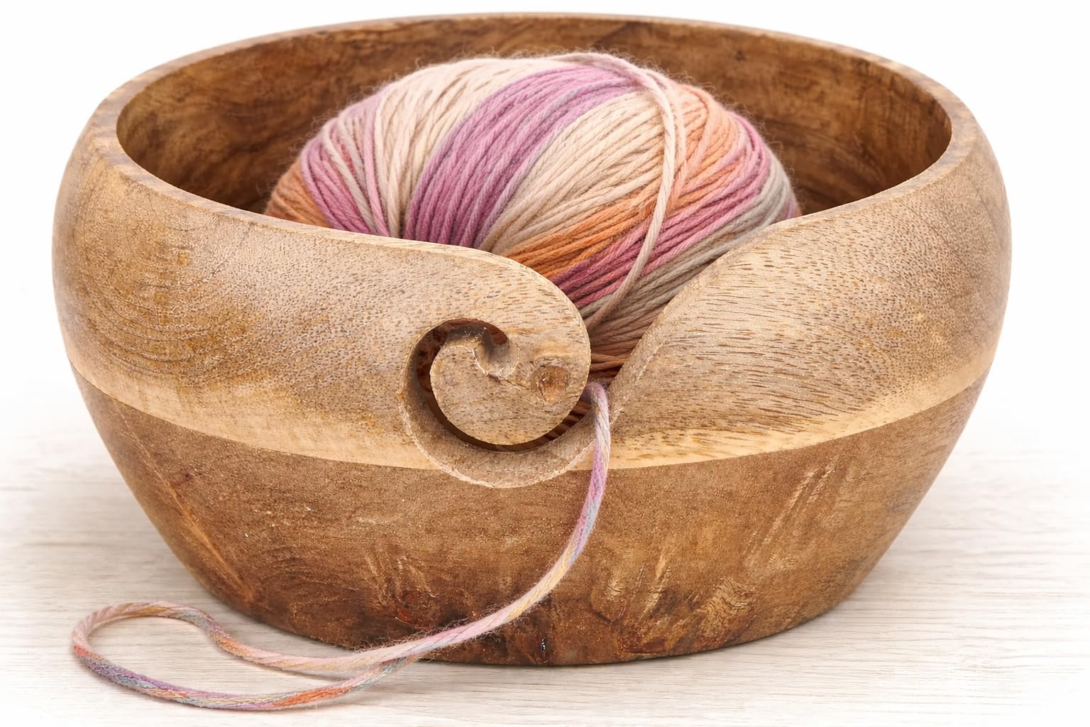 Gift for Women Wooden Knit Picker Yarn Bowl 7"X3" Holder Bowls for Knitting Crochet Yarn Winder Knitting Accessories and Supplies Large Size Gifts for Women