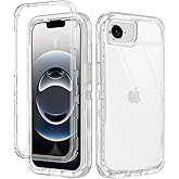 I-HONVA for iPhone 16e Case 2025 Clear [Non Yellowing] Shockproof Dust/Drop Proof 3-Layer Protection [Without Screen Protector] Rugged Heavy Duty Cover for Apple iPhone 16e 6.1",Clear