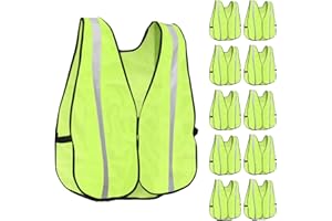 Reflective High Visibility Safety Vest, KAYGO KG0008-10 Silver Stripe, for Men and Women, Pack of 10
