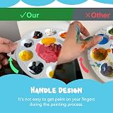 Halobios 12 Pcs Round Paint Palette 6.7" with 10 Wells & Mixing Area view 4