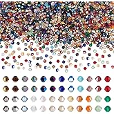 PH PandaHall 1920pcs 24 Color 4mm Glass Crystal Beads Assorted Bicone Jewelry Beads AB Color Loose Spacer Bead Bulk with 1mm Hole for Bracelet Necklace Earring Craft Making Halloween Home Decoration