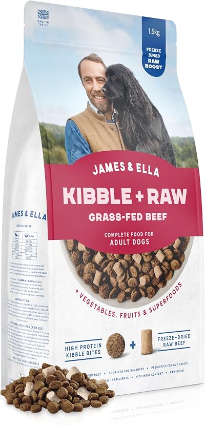 James & Ella James & Ella Kibble + Raw Dog Food Grass Fed Beef 1.5kg