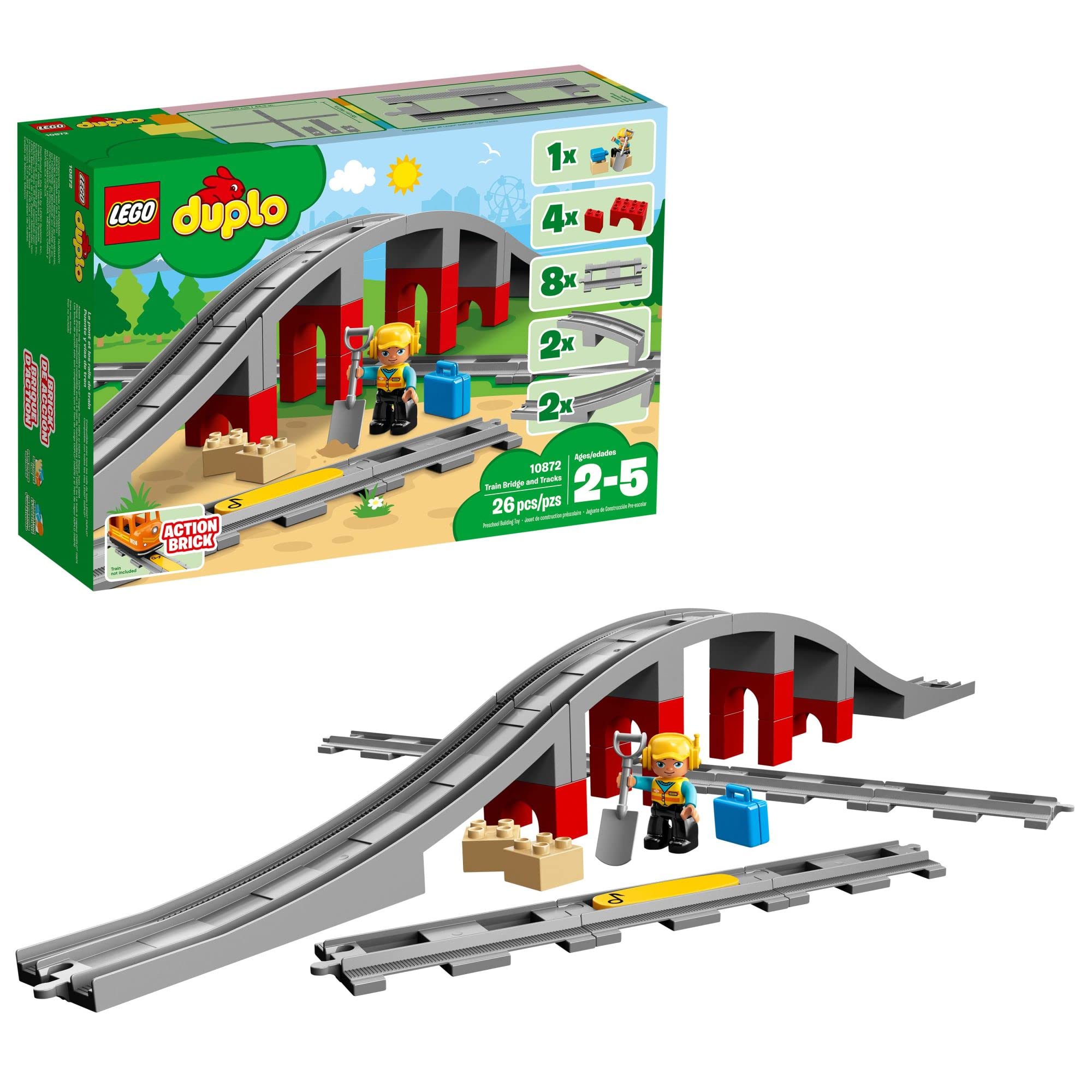 Lego Dulpo 10872 Bridge and Railway Tracks (26 Pieces)
