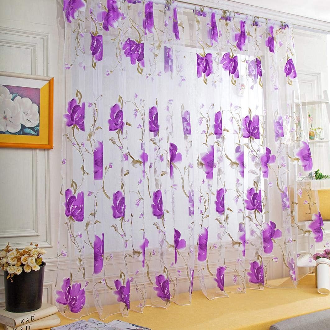 kingko® Transparent Gardine Vorhang Schlaufenschal Deko für Wohnzimmer