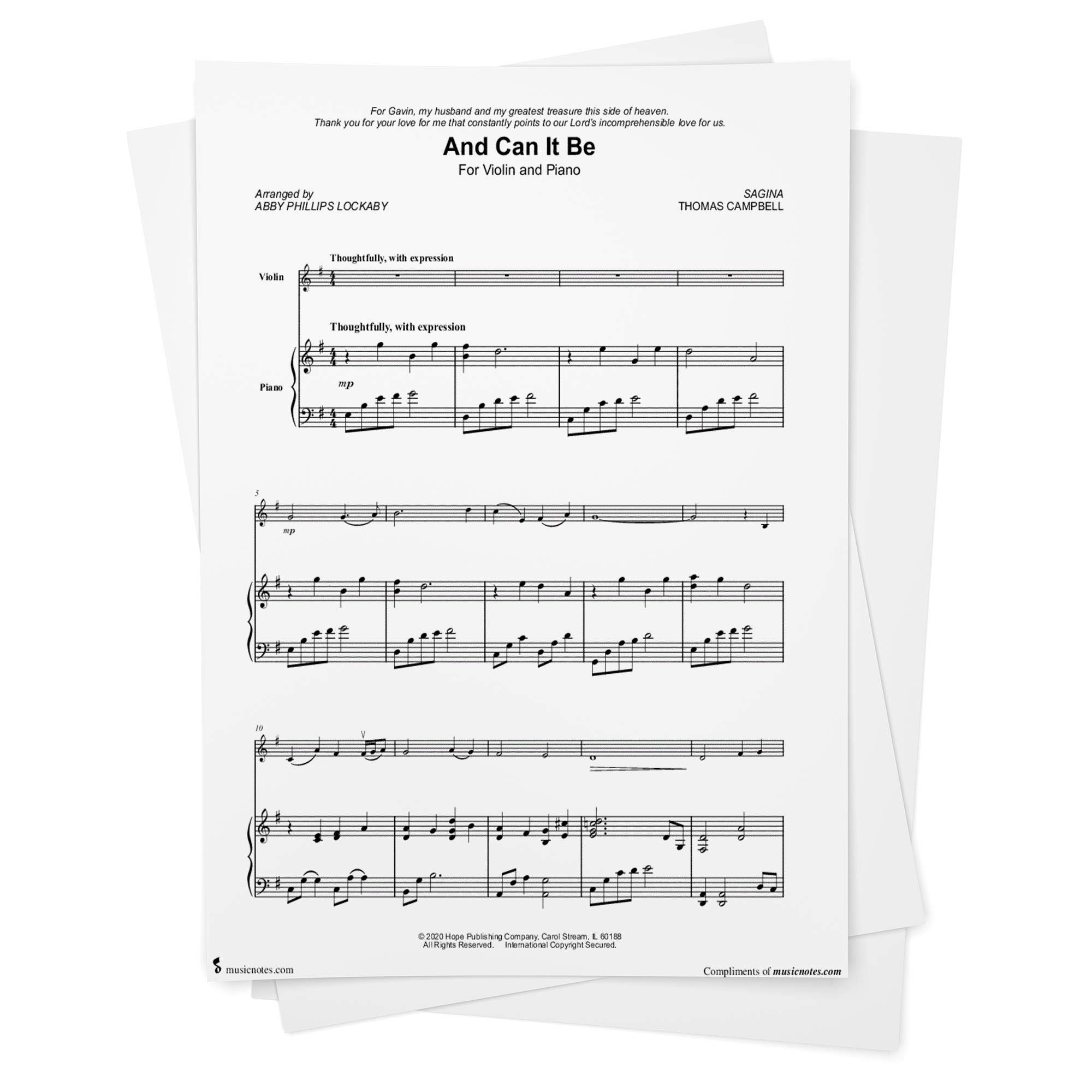 Amazon Com And Can It Be Violin Piano Sheet Music By Abby Phillips Lockaby Solo Accompaniment From Musicnotes Abby Phillips Lockaby Abby Phillips Lockaby Thomas Campbell Books