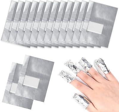 Qufiiry 100 Pcs Nail Foil Remover Wraps with Pre-attached Cotton Pads 9x6.5cm