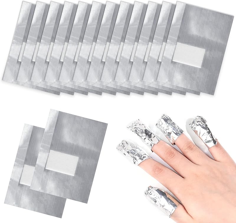 Qufiiry 100 Pcs Nail Foil Remover Wraps with Pre-attached Cotton Pads 9x6.5cm