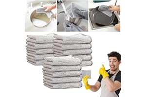 Multipurpose Wire Dishwashing Rags | Cleaning Cloths for Wet and Dry, Non-Scratch Dishcloth Kitchen Dish Towels Double Layer,