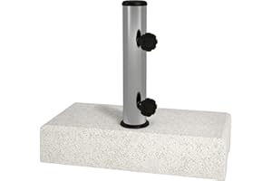 Outsunny 55 lbs Half Granite Parasol Base, Outdoor Umbrella Stand Weight for 1.3", 1.5", 1.9" Umbrella Poles, Garden Parasol 
