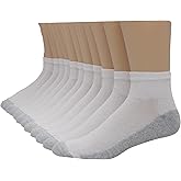 Hanes Men's Double Tough Socks, Crew and Ankle Moisturing Wicking Socks, Black & White, Multi-Packs