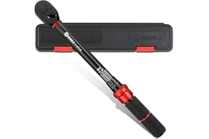XEIMILE 3/8-Inch Drive Click Torque Wrench - 5-45 Ft-Lb/6.8-61Nm, Dual-Direction Adjustable 72 Tooth Click Torque Wrench with Dual Range Scales, High 3% Precision for Bike, Motorcycle and Car Repair
