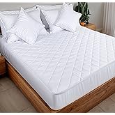 ZOYER Queen Mattress Cover, Quilted Waterproof Mattress Protector Queen Size, Hexagonal Design Mattress Pad Stretches Up to 16 Inches Deep Pocket, Breathable, Extra Soft Mattress Topper (White)