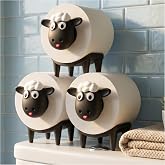 Sheep Toilet Paper Holder 3 Pack, Funny Animal-Shaped Gift, Black Sheep | Keep spare toilet paper rolls handy with a freestanding holder that adds a playful touch to guest and family bathrooms