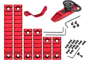 Gotical Combo of 2 Items which Includes 5 Slots 2 Pieces and 7 Slot 2 Pieces Key mod Lightweight Aluminum Red Color (5,7,13 Slot - Trigger & Attachment)