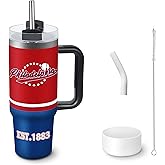 Veminei Tumbler 40oz Straight Skinny Car Cups With Insulated Cup Sleeve Portable Handle, Sports Travel Coffee Mug, Stainless Steel, Insulated,Classic Collection Gifts for Fans