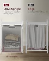 VASAGLE Laundry Basket 65 L Pull-Out Liner Shelf 50x33x72 cm Dove Grey view 6