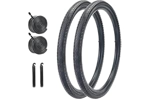 24x2.125 Bike Tire, HUIOK 24 Inch Folding Beach Cruiser Bike Tires Replacement with Tubes and Levers