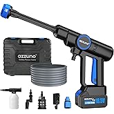 AZZUNO Cordless Pressure Washer, 850PSI Portable Pressure Washer, 4000mAh Powerful Washer with 6-in-1 Nozzle, Handheld Power Cleaner for Car, Home Cleaning & Garden Watering Blue