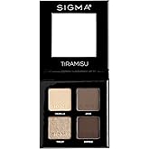 Sigma Beauty Quad Eyeshadow Palette – Makeup Eyeshadow Quad with a Buttery Soft Formula and Buildable, Blendable Shades for a Flawless Eye Look, Designed for All Day Wear (Tiramisu)