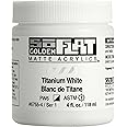 SoFlat Matte Acrylics by GOLDEN, Titanium White, 4 fl. oz. Jar, Professional Acrylic Paint, Semi-Opaque