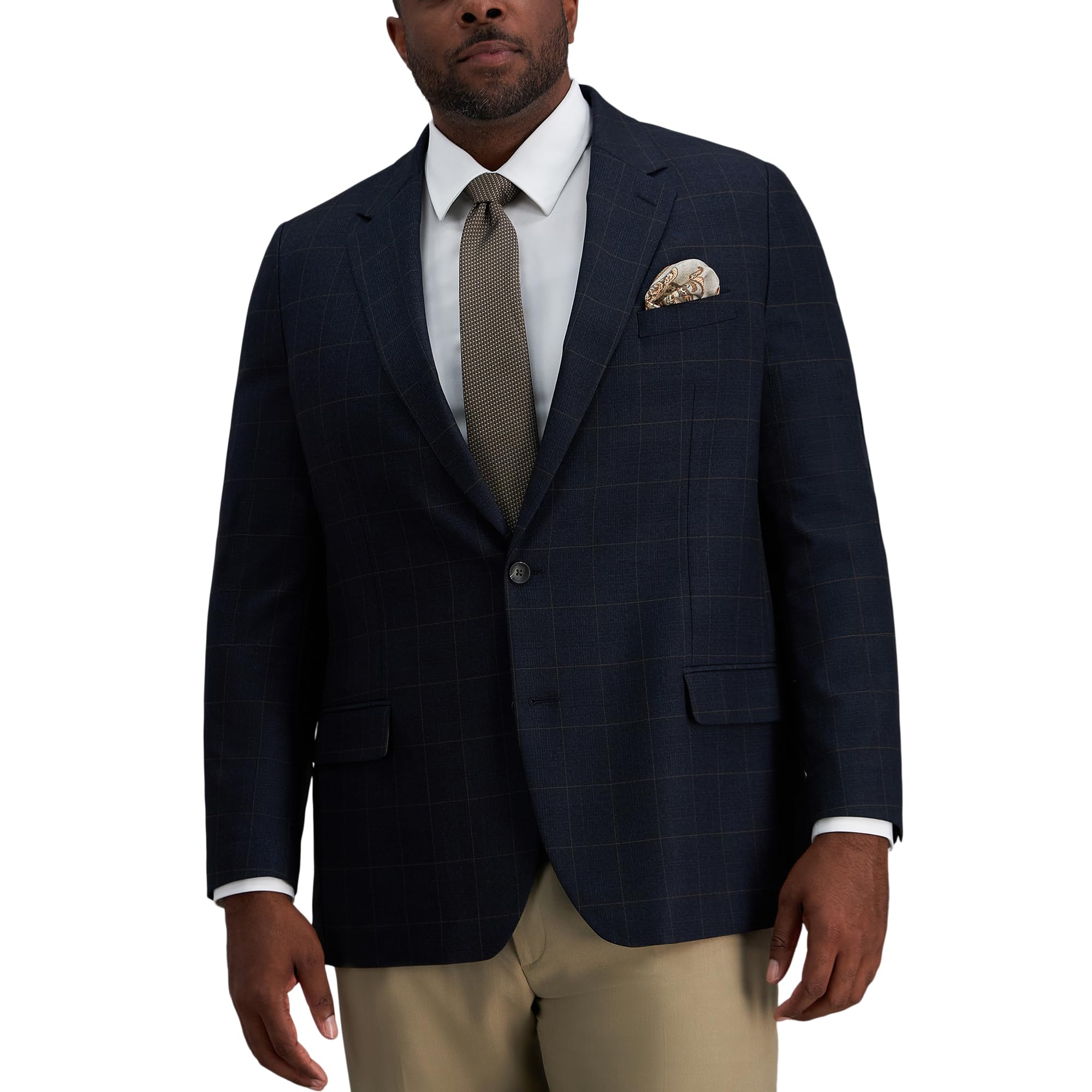 Haggar Mens JMH Premium Big and Tall Tailored Fit Sport Coat – 56 Regular Navy
