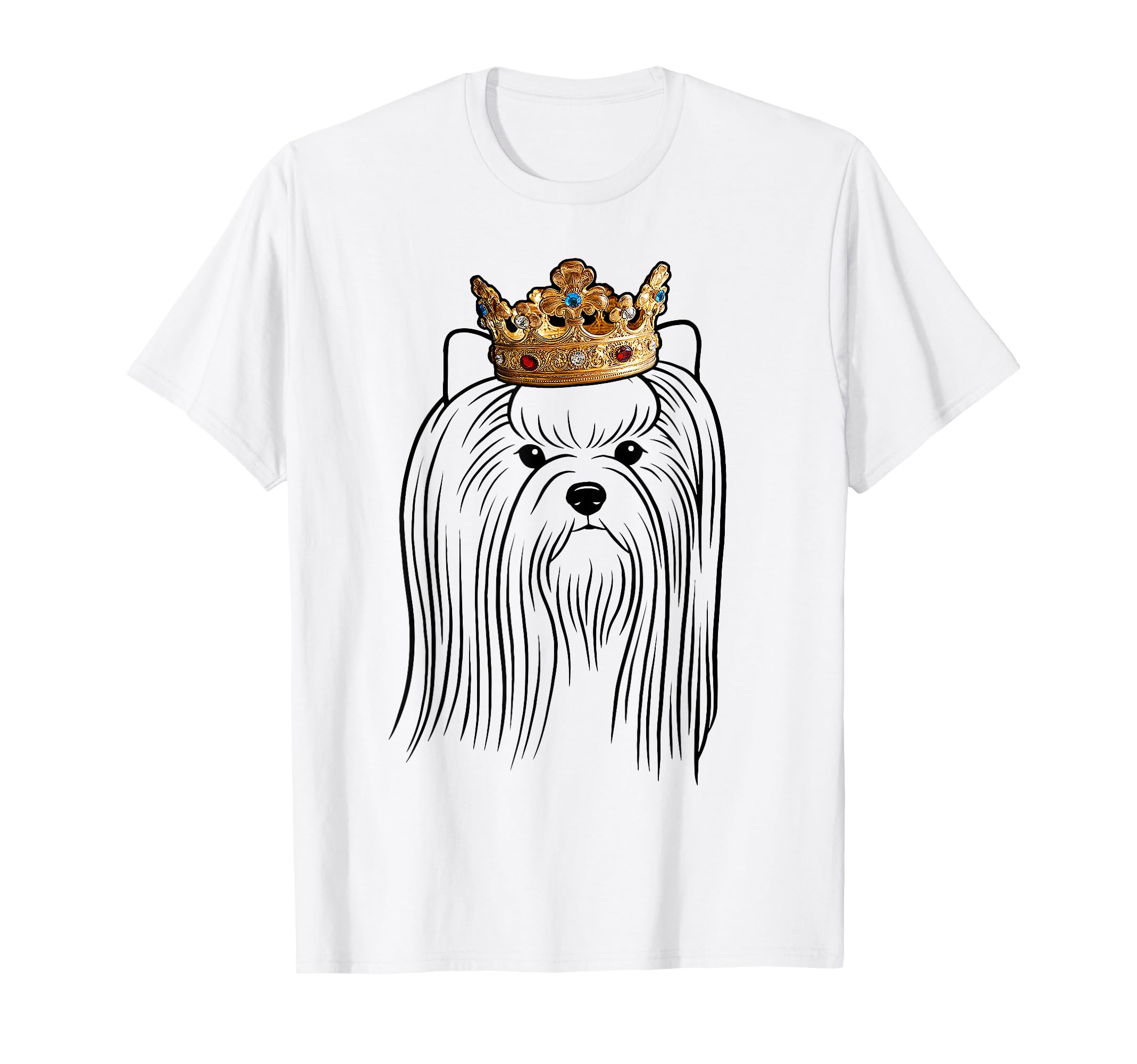 Biewer Terrier Dog Wearing Crown T-Shirt