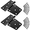 SANKINS 3-1/2" Heavy Duty Gate Hinges, Black Iron Door Hinges with Screws, Durable Gate Strap Hinges for Wooden Fences Gate Shed Barn Door, 2pcs