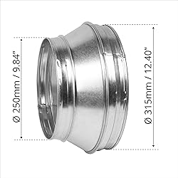 HVAC OV 12" to 10" Inch Round Duct Reducer