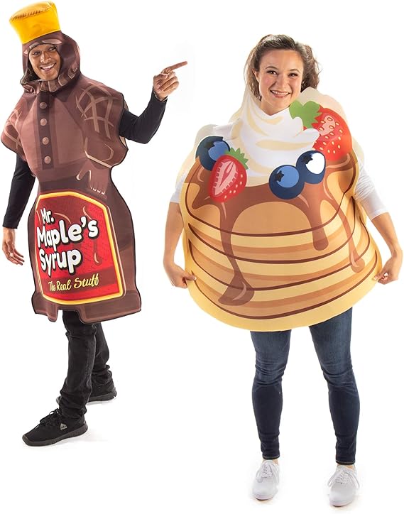 Pancakes & Maple Syrup Couples Halloween Costume Cute Food Outfit
