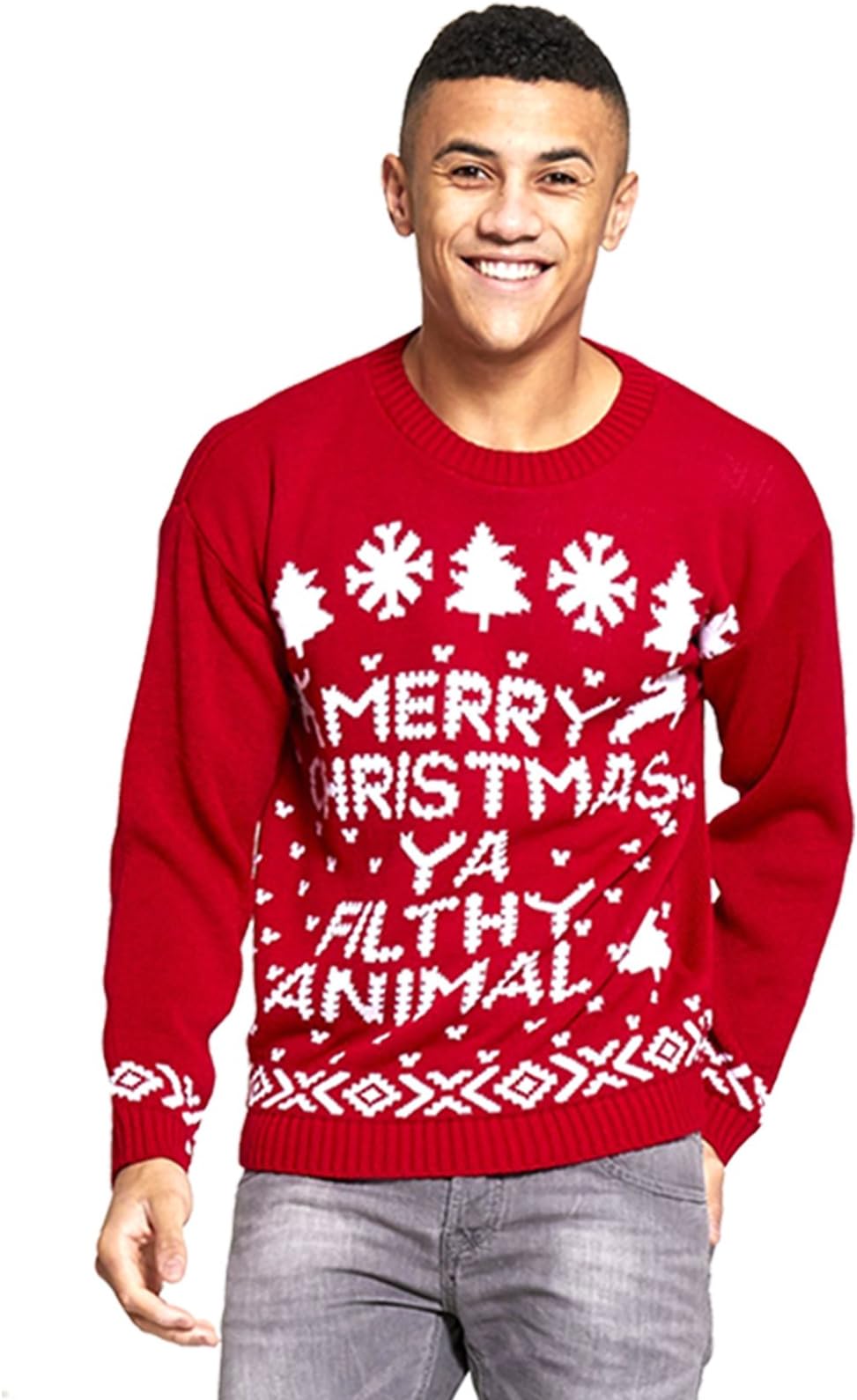 New Unisex Women's Men's Merry Christmas Ya Filthy Animal Xmas Knitted Jumper