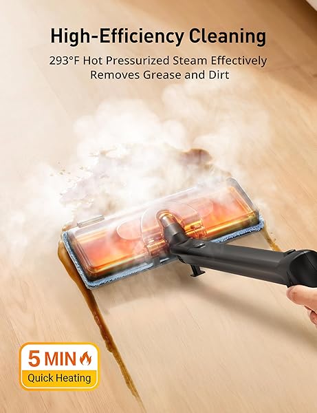 ASPIRON STEAM CLEANER, 293°F 58 PSI POWERFUL MULTIPURPOSE HANDHELD STEAM MOP FOR HOME USE, 21 ATTACHMENTS, 50OZ CAPACITY, HEAVY DUTY STEAMER FOR CARPETS, FLOORS, CARS, TILES, CRACK CLEANING, TURQUOISE