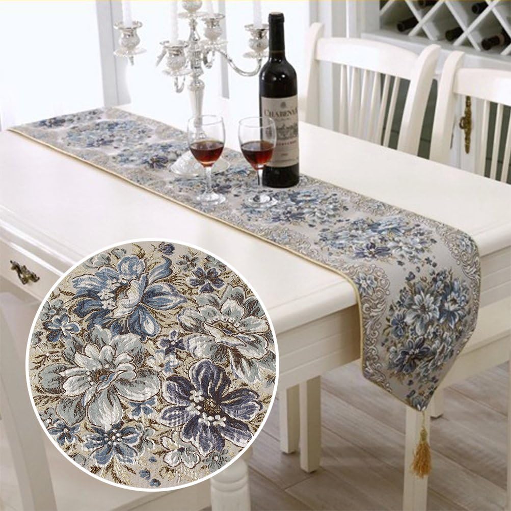 Best Blue And Gold Table Runner