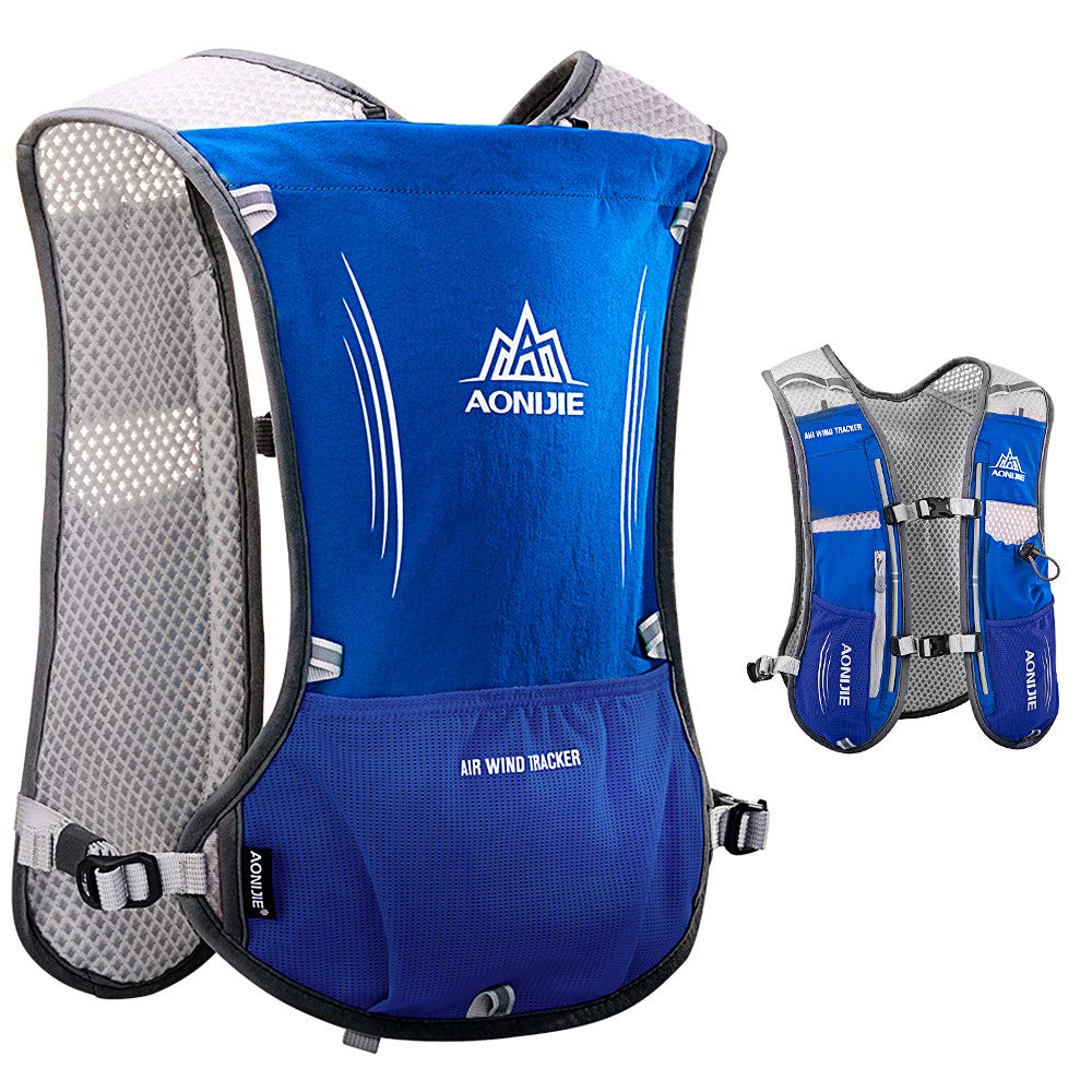 HINATAA Lightweight Running Hydration Backpack, 5L 190g Running Hydration Vest for Women and Men Cycling Running Climbing Hiking Vest Pack (Blue)