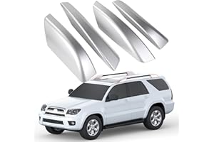 Deejecsun Roof Rack End Caps Fit for Toyota 4Runner 4WD N210 2003 2004 2005 2006 2007 2008 2009 Roof Rail Cap Cargo Rack Cover Shell Protection Car Accessories A Set of 4 Silver