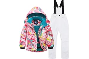 AIMISYOU Kids Ski Jacket & Pants Set Winter Snowboarding Rain Coats Girls Boys Snow Suits