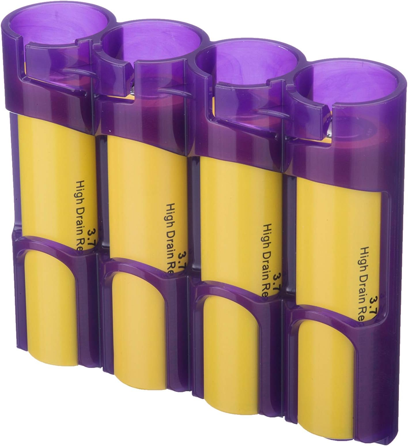 SL18650PPL by Powerpax Slimline 18650 Battery Caddy, Purple, Holds 4 Batteries (Not Included)