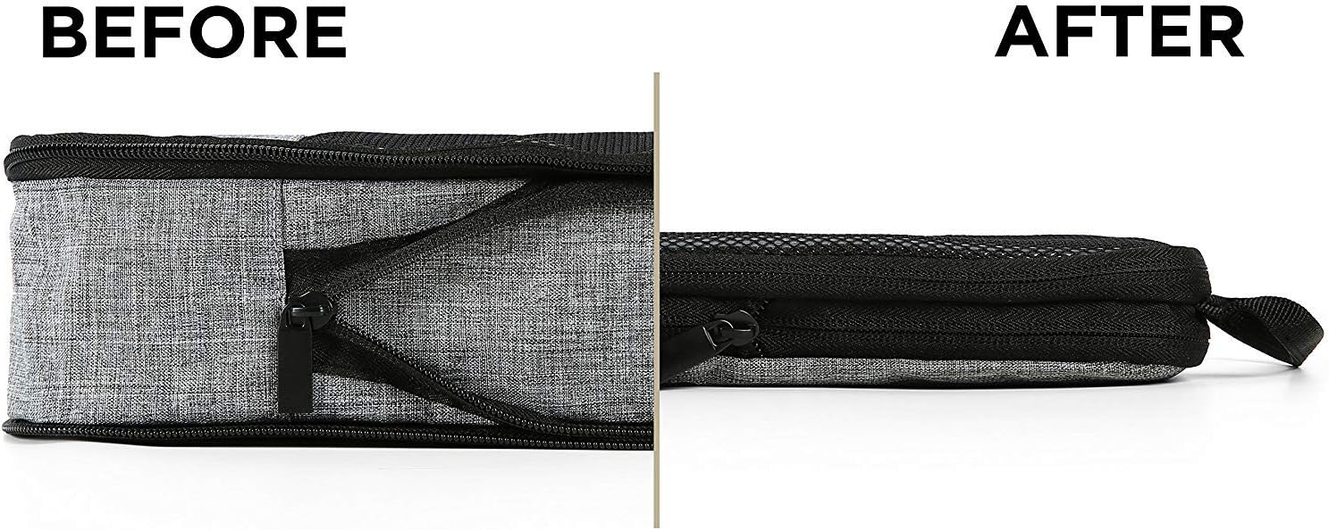  | Premium Travel Compression Packing Cubes – [4 Set] Luggage Organizer Bags – Save 60% Of Space In Luggage – Smart Travel & Water Resistance [S+2M+L Size] Grey | Packing Organizers