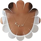 Erimberate Bohemian Dove Choker Necklace Gold Peace Dove Pendant Necklace Tiny Three Swallow Bird Necklace Minimalist Dove Bird Collar Necklace Jewelry for Women Gifts