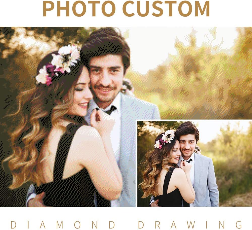 DIY 5D Diamond Painting by Number Kit, Custom Full Drill Rhinestone Embroidery Cross Stitch Supply Arts Craft Canvas Wall Decor