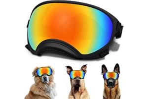 NICERINC PET Large Dog Sunglasses with Adjustable Strap UV Protection, Winproof, Suitable for Medium-Large Dogs