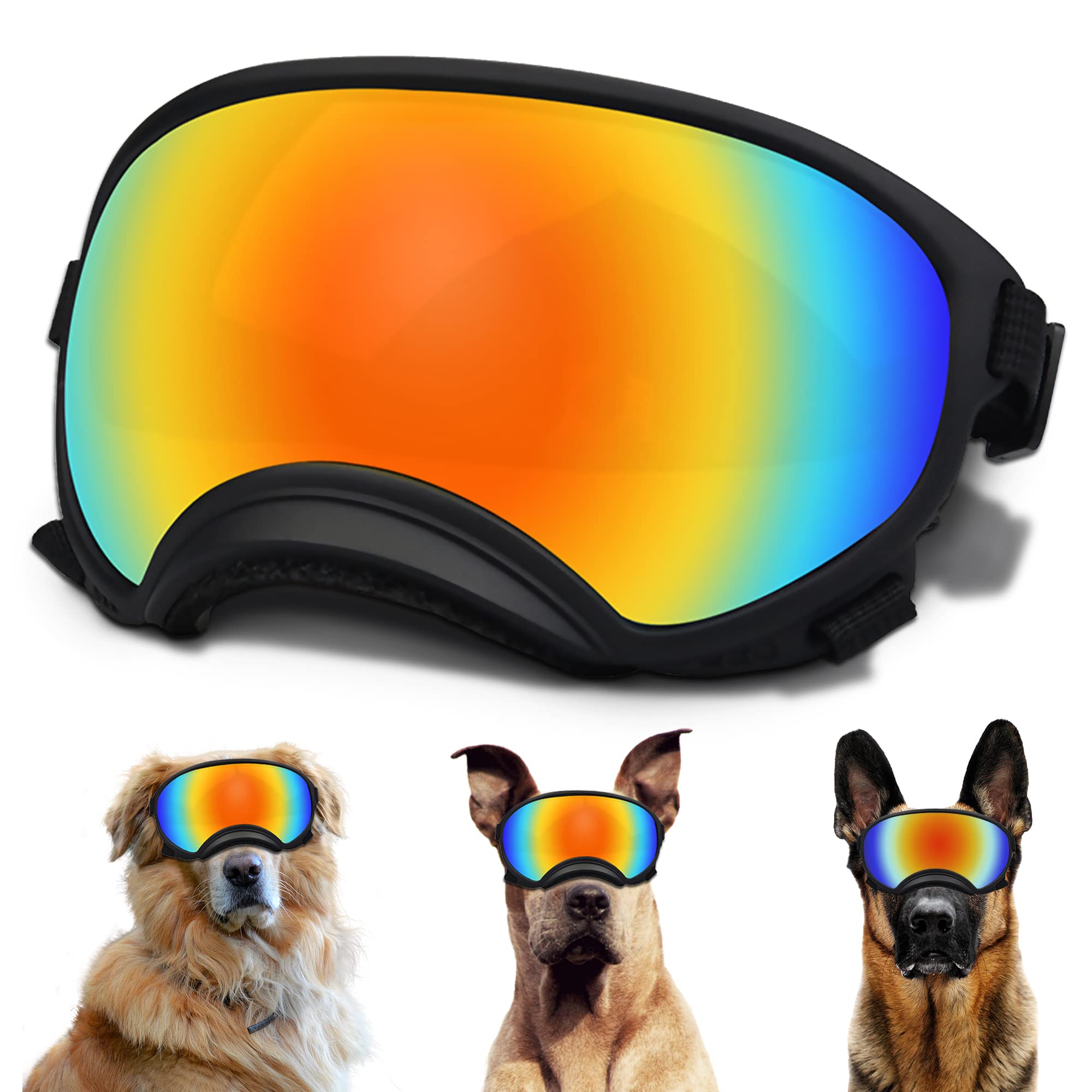 Photo 1 of Large Dog Sunglasses with Adjustable Strap UV Protection, Winproof, Suitable for Medium-Large Dogs