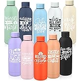 Reallnaive Nurse Appreciation Gift Bulk 17 oz Frosted Stainless Steel Thank You Water Bottle Double Wall 304 Matte Cup Tumbler Mug for Nurses Xmas Gifts Assistant