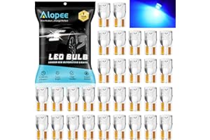 Alopee 30 Pack 194 Blue Led Bulb Acrylic T10 Led Peanut Bulbs DC 12V Car Interior Replacement for 194 168 T10 2825 W5W Dash Light Trunk License Plate Light