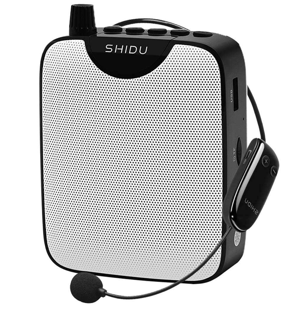 Wireless Voice Amplifiers Portable Voice Amplifier Mini PA System with Headset Microphone, Loud Speakers Support Recording Funtion and U Disk/TF Perfect for Tour Guide Teaching Coaching Presentations