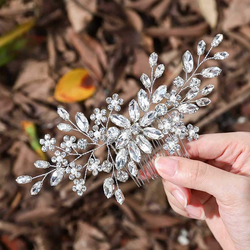 Bridal hair accessory-beautiful crystal comb from high end bridal salon Aurora Large Crystal Comb – Allure Wedding Jewelry main image 2