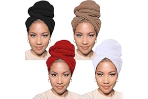 PWEOUKE Head Wraps for Black Women African Head Wrap Lightweight for Women Long Plain Turban Hair Scarf Scarves