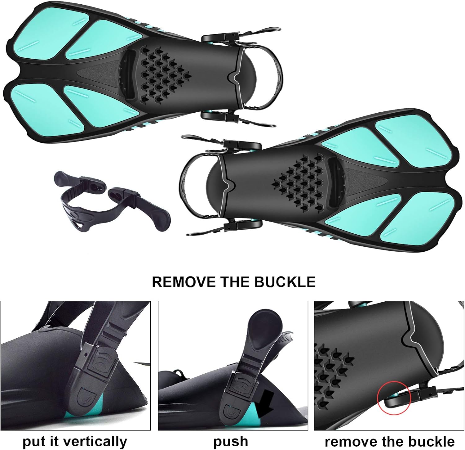 Swim Fins Open Heel, Adjustable and Light Diving Fins with Good Thrust, Travel Size Short Flippers for Snorkeling Swimming （Unisex） : Sports & Outdoors